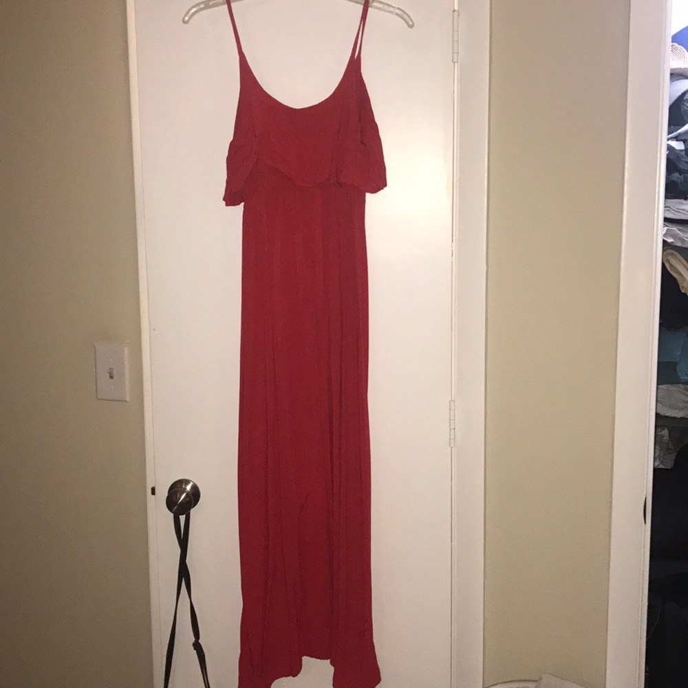 Long Red- Coral Maxi Dress